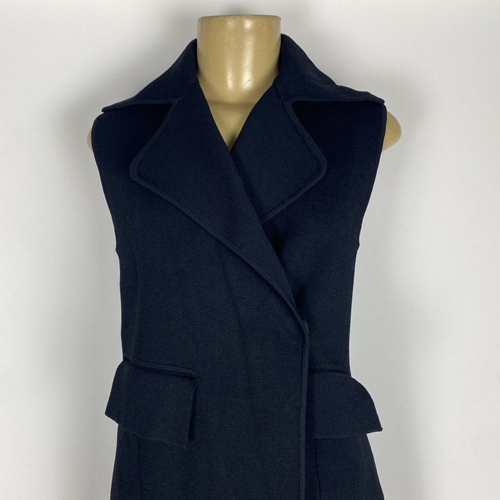 Scanlan Theodore Crepe Knit Draped Wrap Sleeveless Jacket Size XS - Picture 2 of 14